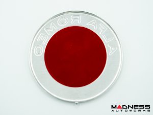 Alfa Romeo Emblems + Badges + Wheel Caps Kit - Black - "Alfa Romeo" + "Sportiva" Emblems + 2 AR Badges + 4 Center Caps